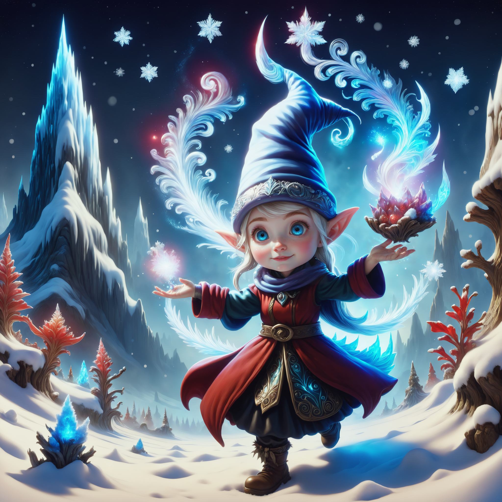 00734-[number]-2920186854-digital art, semi realistic hyper detailed masterpiece, dynamic, awesome quality,DonMSn0wM4g1cXL, snow ice magic, female  gnome,.png